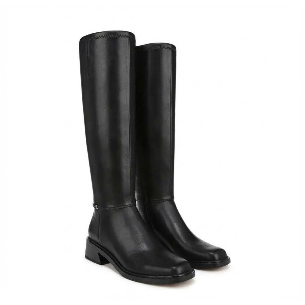 Franco Sarto Geralyn Black Knee High Square Toe Boots Women Size 9M